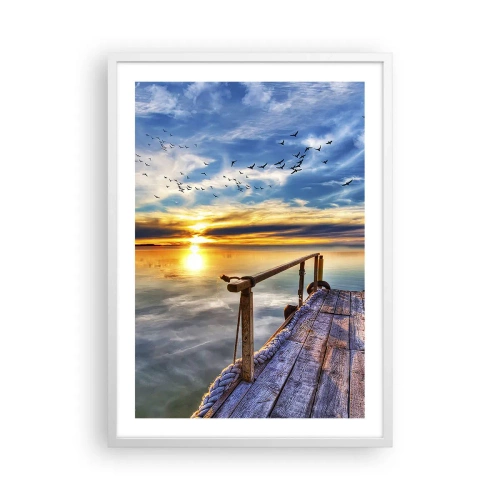 Plakát v bílém rámu - Vítr jde odpočívat - 50x70 cm