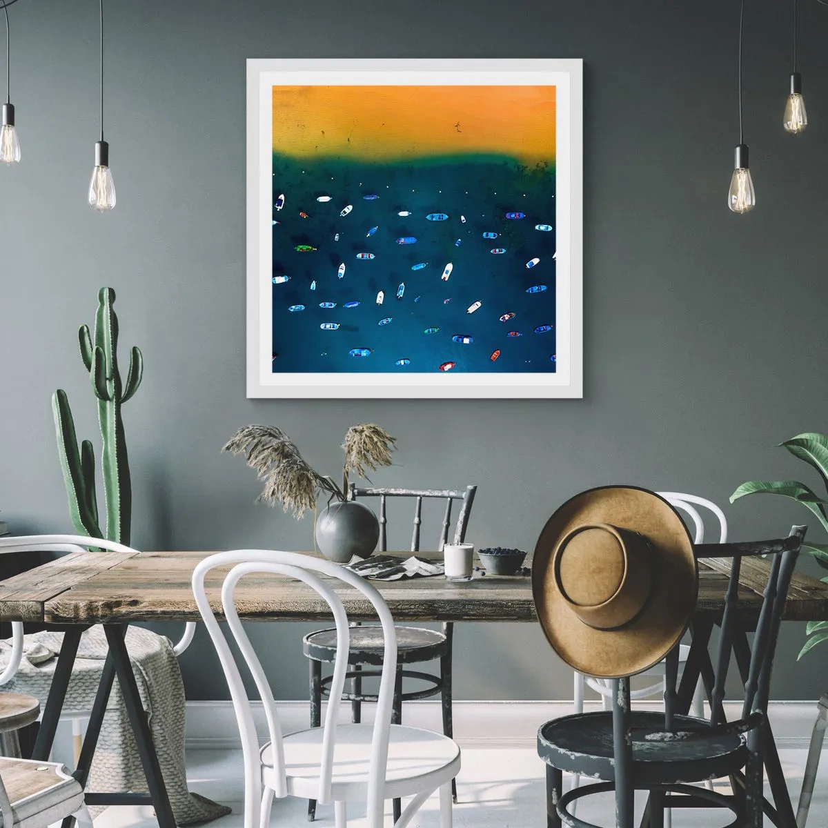 Plakát v bílém rámu - Prázdninová hra - 40x40 cm