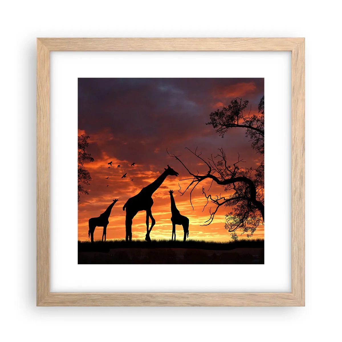 Plakát v rámu světlý dub - Malá večeře v kruhu nejbližších - 30x30 cm