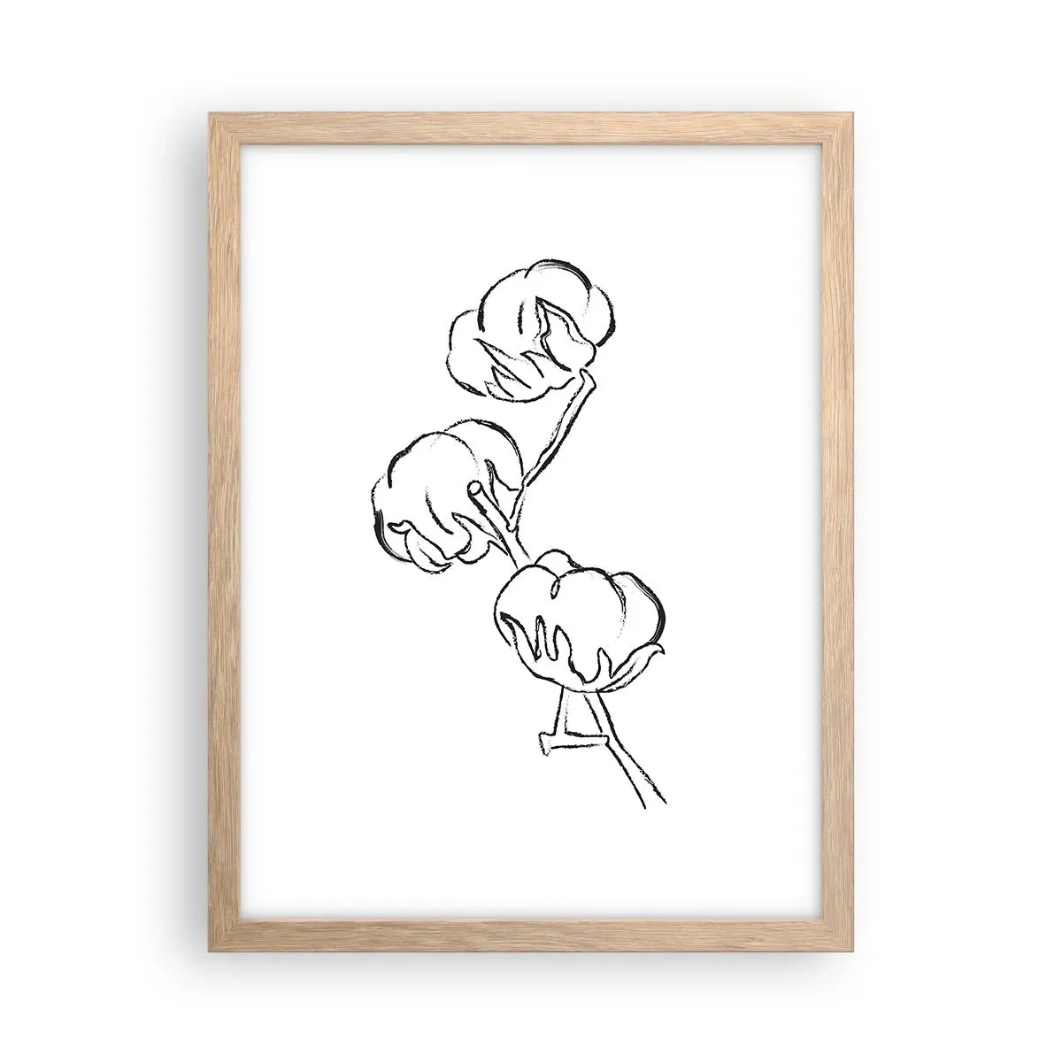 Plakát v rámu světlý dub - Bavlněné chmýří - 30x40 cm