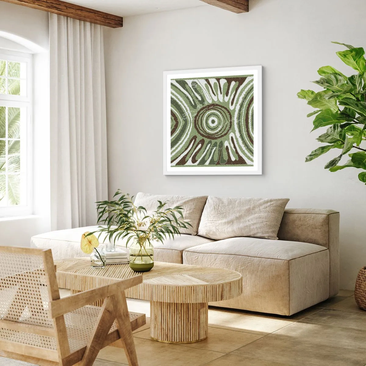 Plakát v bílém rámu - Exploze emocí - 50x50 cm