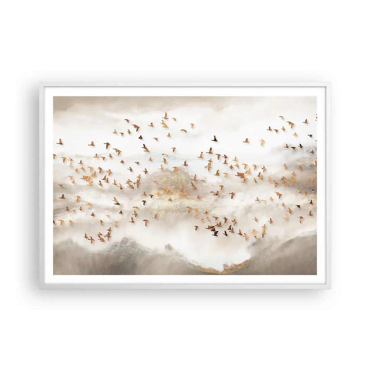 Plakát v bílém rámu - Je čas… - 100x70 cm