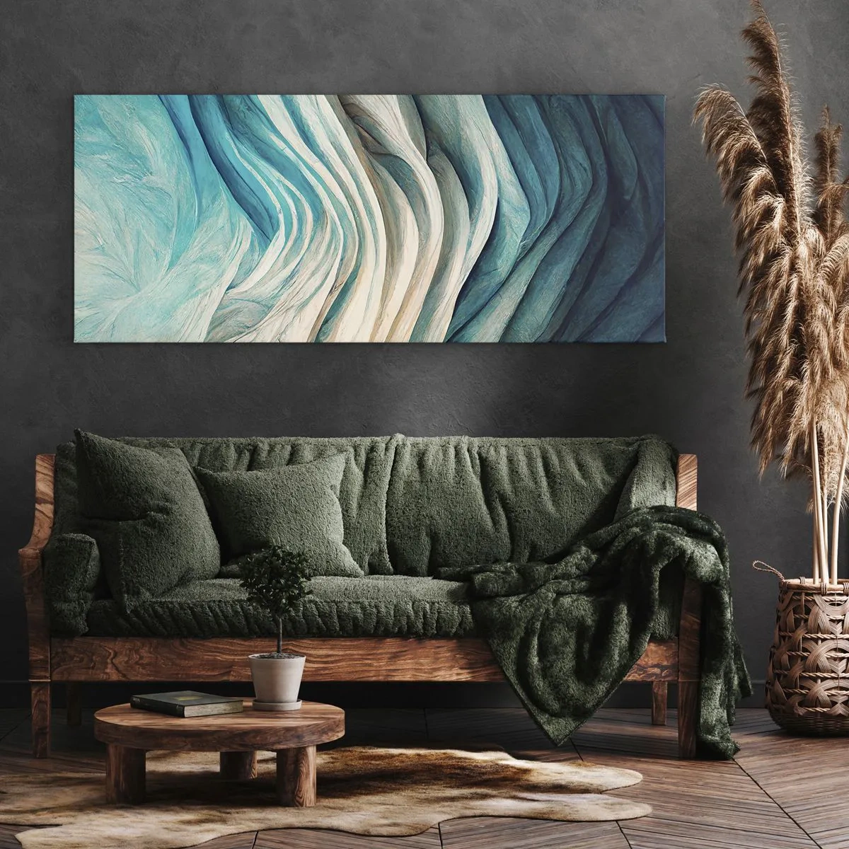 Obraz na plátně - Modrá neukojitelnost - 120x50 cm