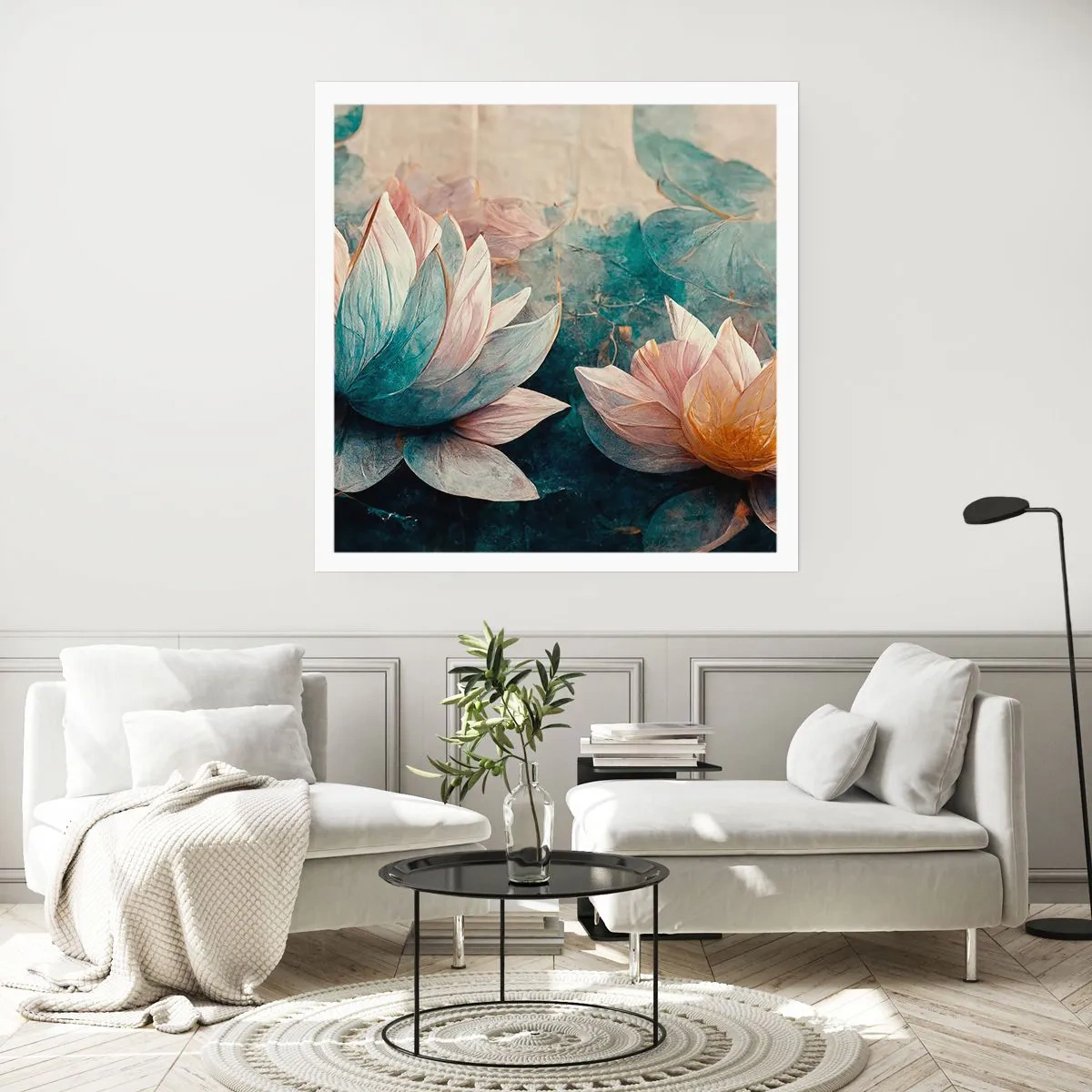 Plakát - Hvězdy a jezero - 60x60 cm