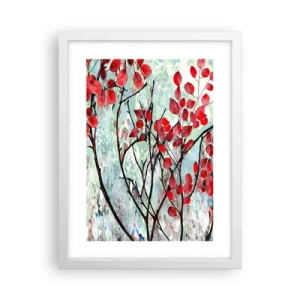 Plakát v bílém rámu - Strom v šarlatové - 30x40 cm