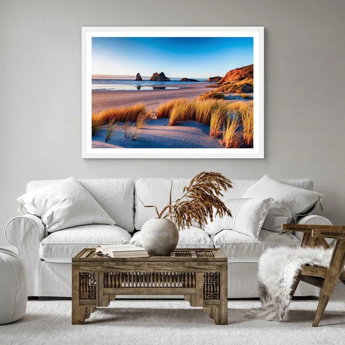 Plakát v bílém rámu - Pro hledače klidu - 60x60 cm