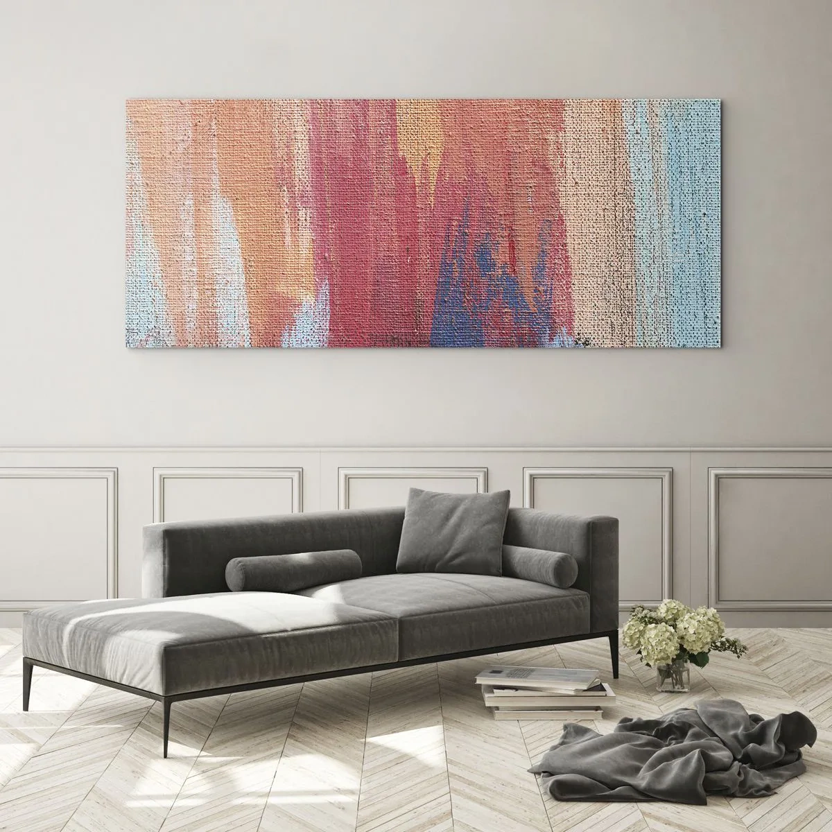 Obraz na skle - Stékat duhou - 100x40 cm