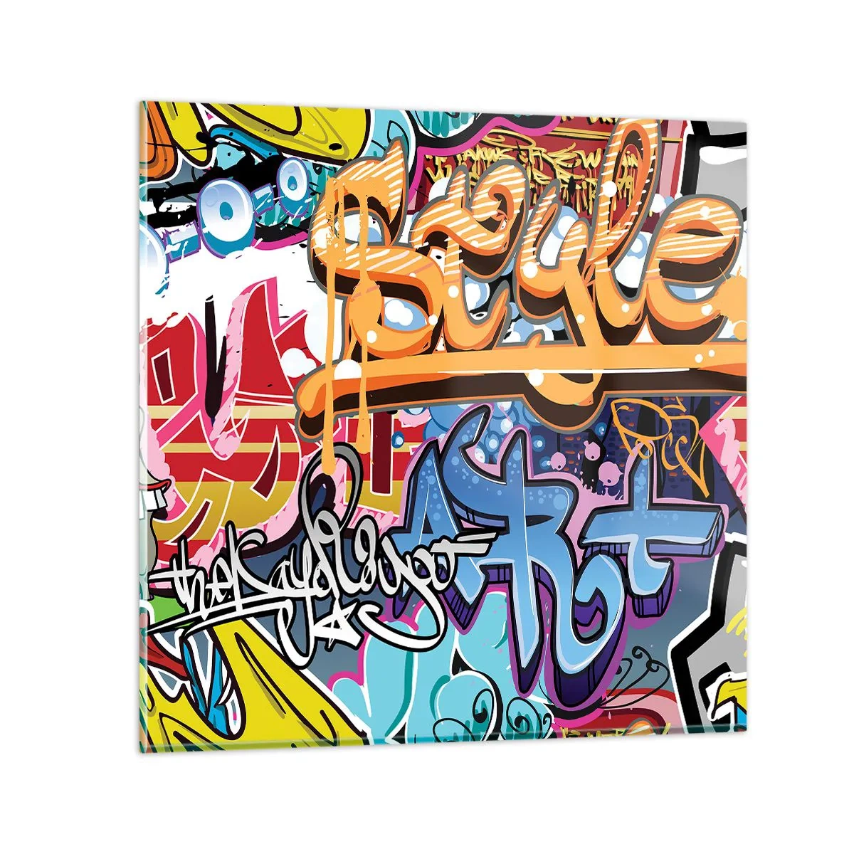 Obraz na skle - Nástěnné malby, nástěnné malby, nástěnné malby… - 30x30 cm