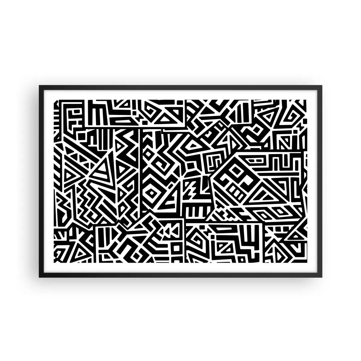 Plakát v černém rámu - Předkolumbovská kompozice - 91x61 cm