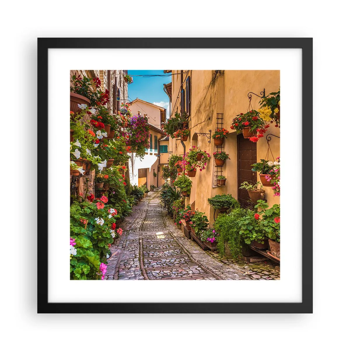 Plakát v černém rámu - Italské zákoutí - 40x40 cm