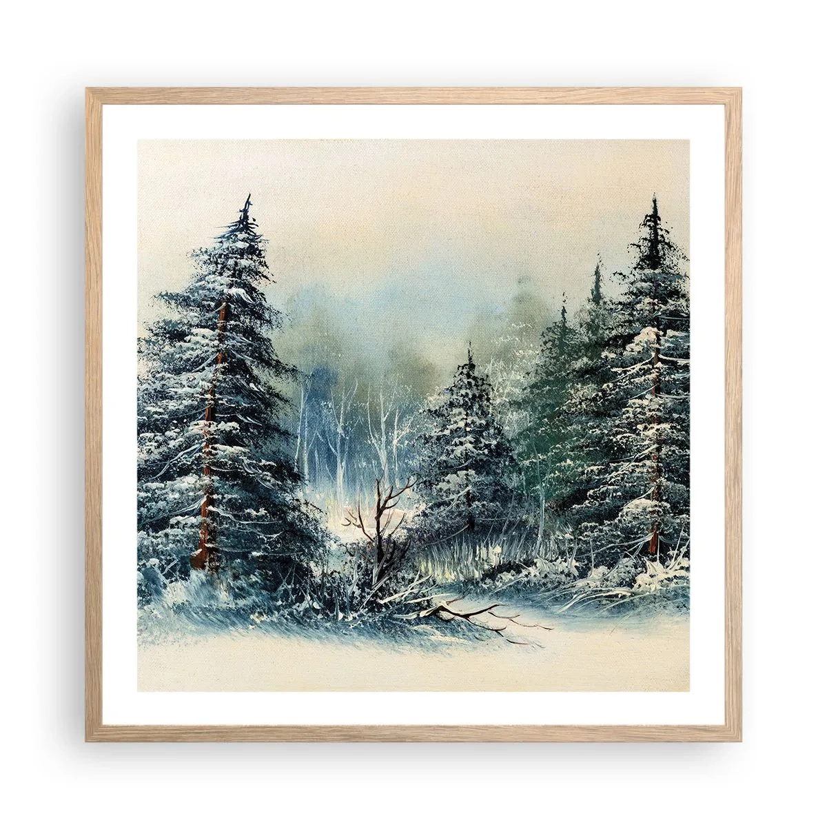 Plakát v rámu světlý dub - Připravení na Vánoce - 60x60 cm