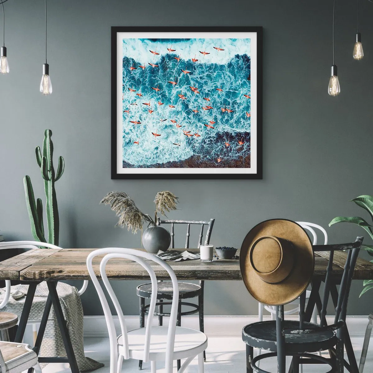 Plakát v černém rámu - Přímořský průvod - 60x60 cm