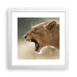 Plakát v bílém rámu - Snaž se neposlouchat - 30x30 cm