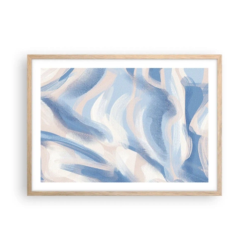 Plakát v rámu světlý dub - Modré kolísání - 70x50 cm