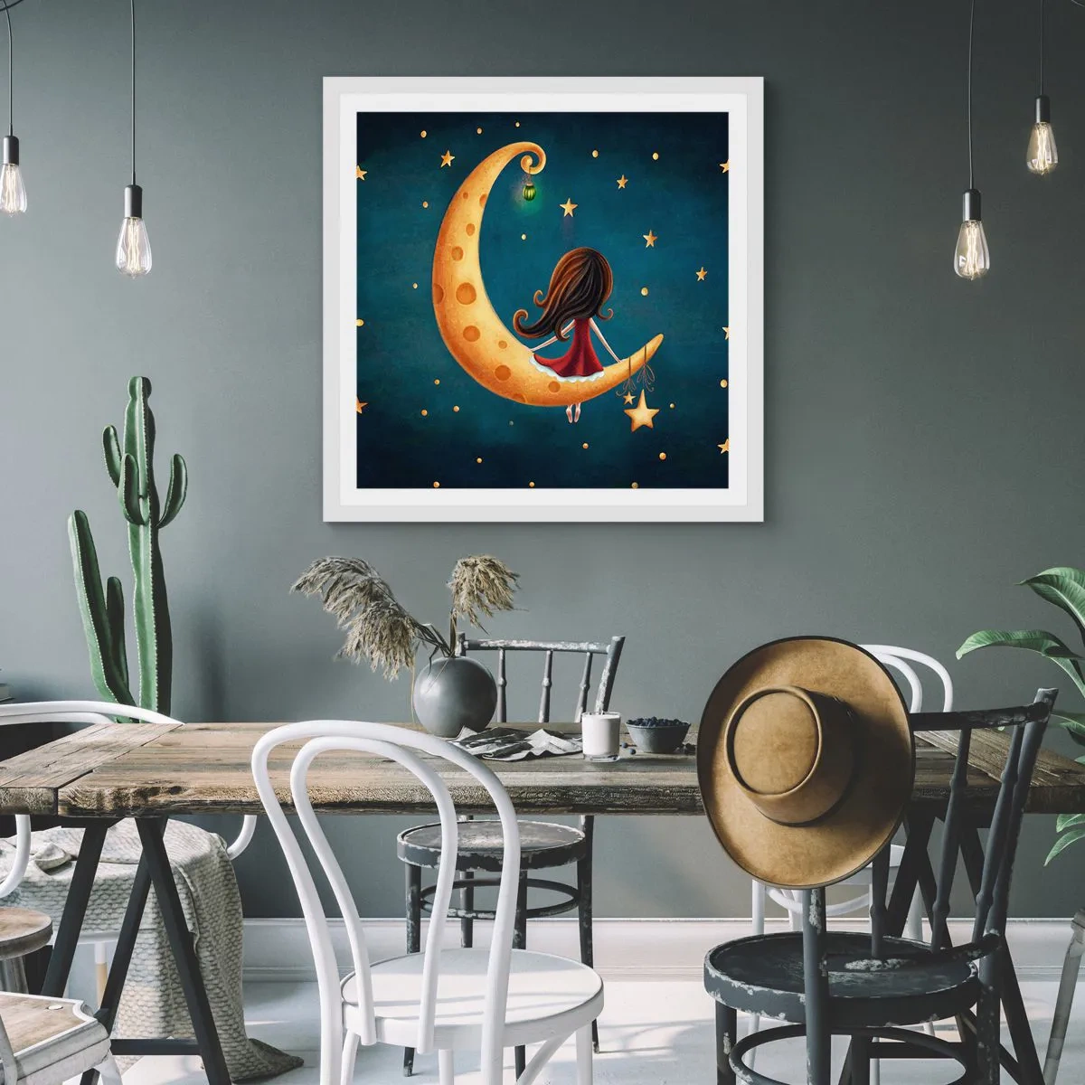 Plakát v bílém rámu - Kdysi dávno… - 40x40 cm