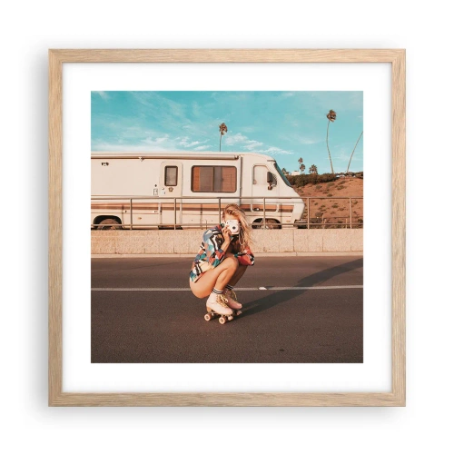 Plakát v rámu světlý dub - Usmějte se! - 40x40 cm