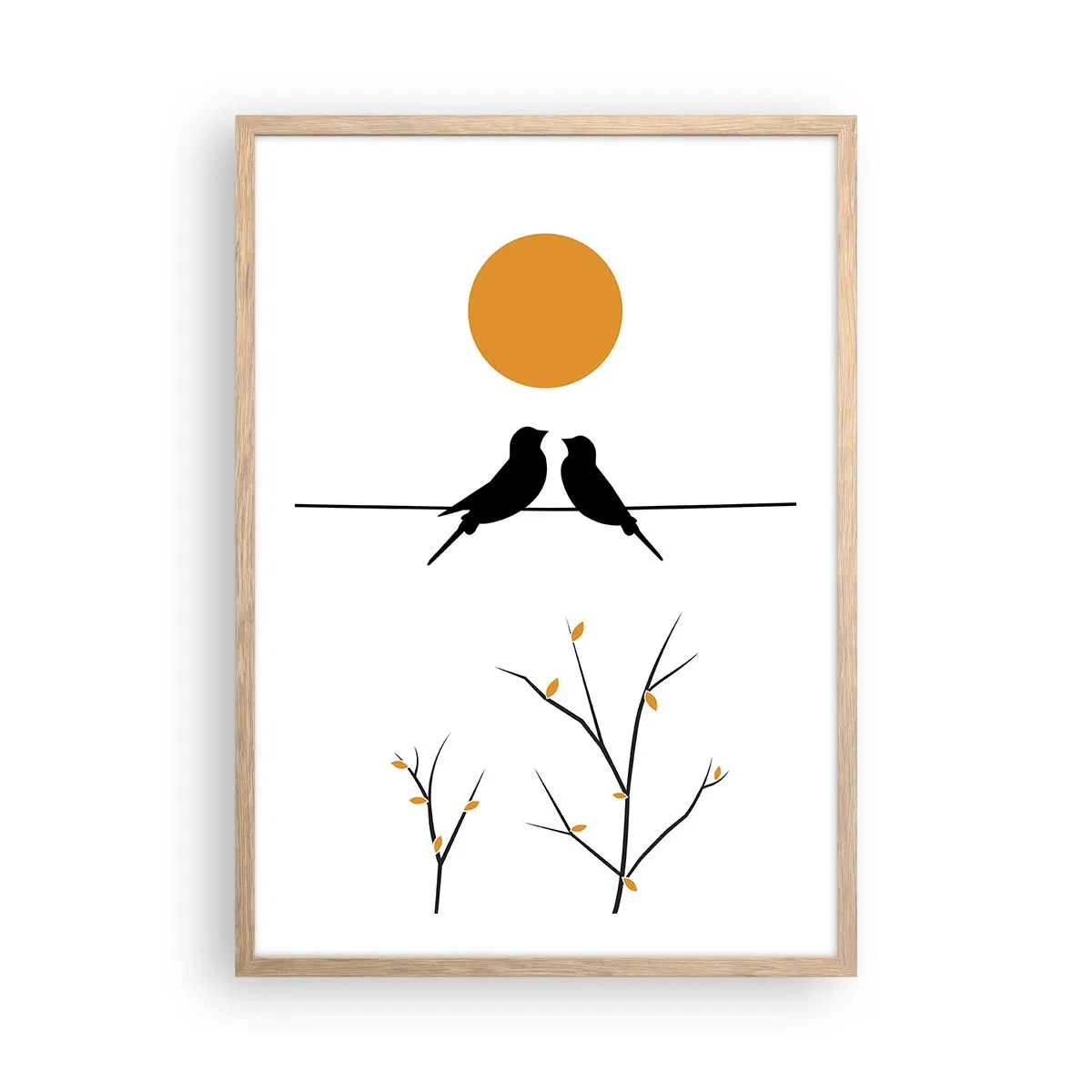 Plakát v rámu světlý dub - Slavíčí večer - 50x70 cm