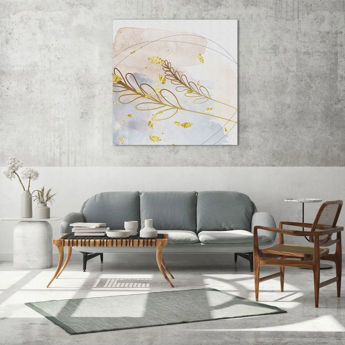 Obraz na skle - Zlatý závan - 30x30 cm