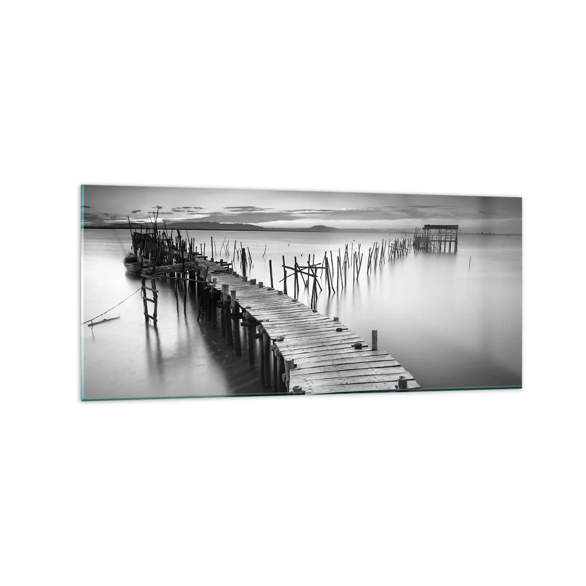 Obraz na skle - Klid zapomenutého břehu - 120x50 cm