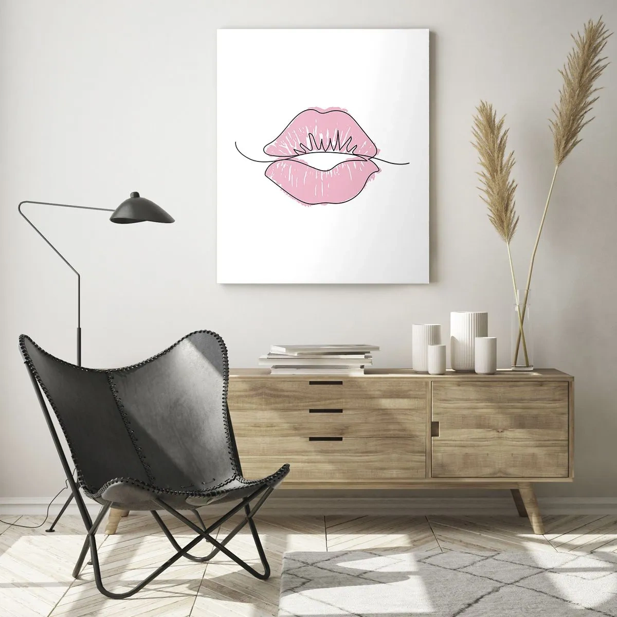 Obraz na skle - Jsi připraven na polibek? - 50x70 cm