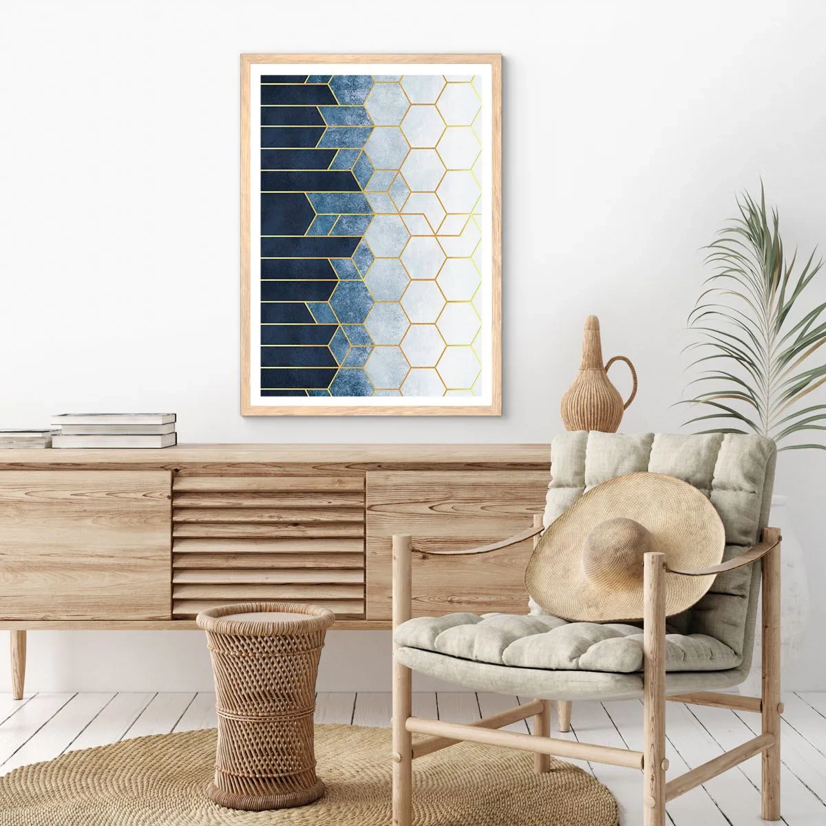 Plakát v rámu světlý dub - Kompozice v synkopickém rytmu - 40x50 cm