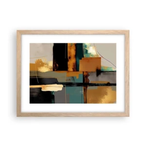 Plakát v rámu světlý dub - Abstrakce – světlo a stín - 40x30 cm