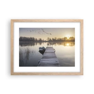 Plakát v rámu světlý dub - Časem se vrátím - 40x30 cm