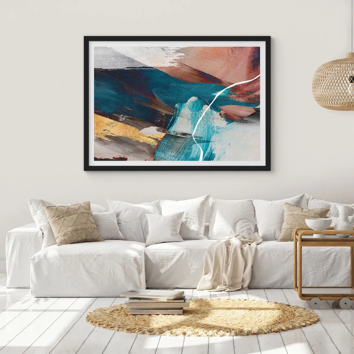 Plakát v černém rámu - Na plno a s energií - 50x40 cm