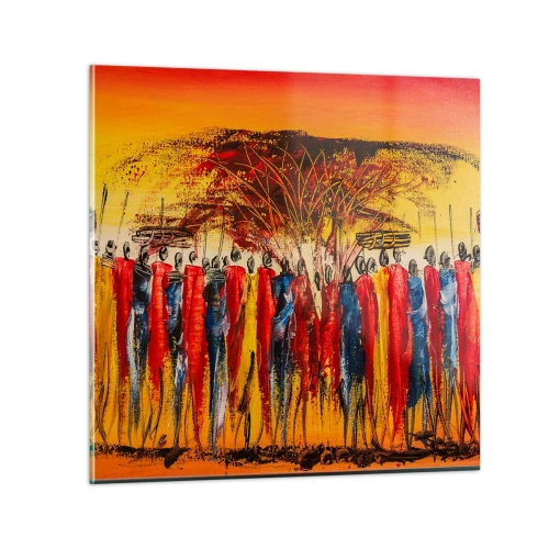 Obraz na skle - Tam, tam, tam, tam jdou - 50x50 cm