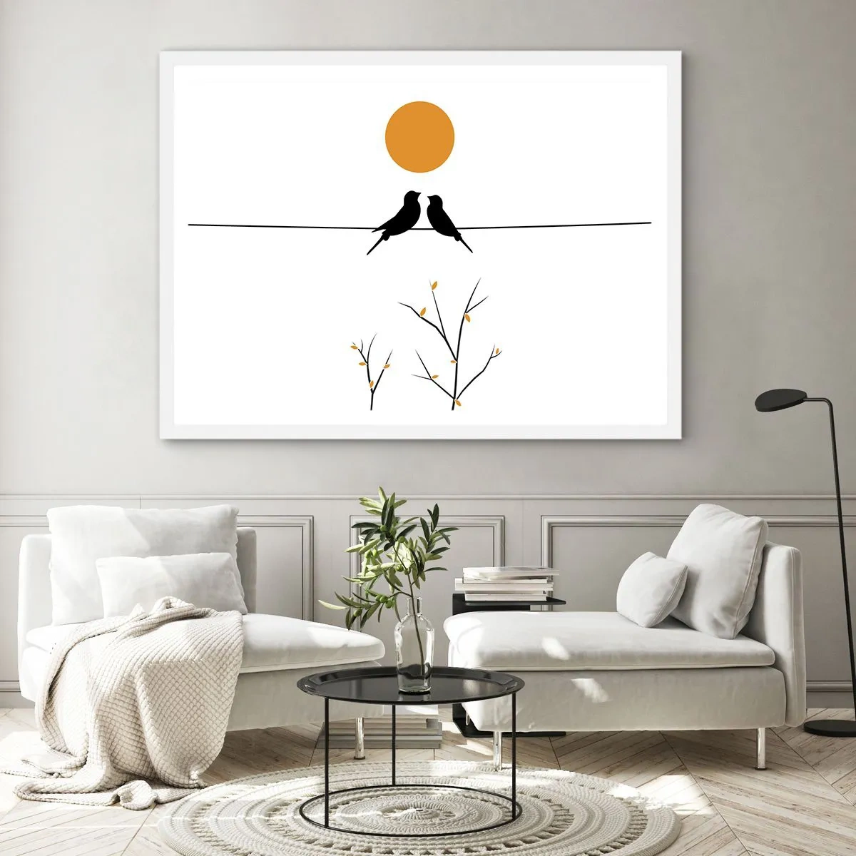 Plakát v bílém rámu - Slavíčí večer - 91x61 cm