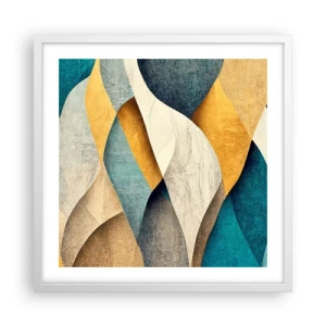 Plakát v bílém rámu - Rytmus a vlnění - 50x50 cm