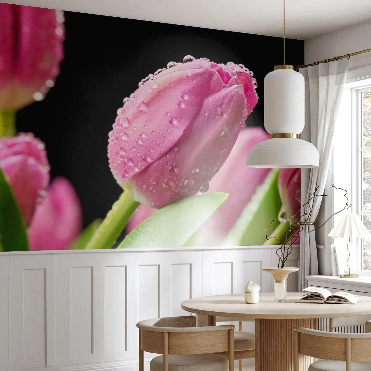 Fototapeta Samolepicí Deluxe Sticker - Liliový sen v rose - Květiny, tulipány, Kytice květin - 250x175 cm