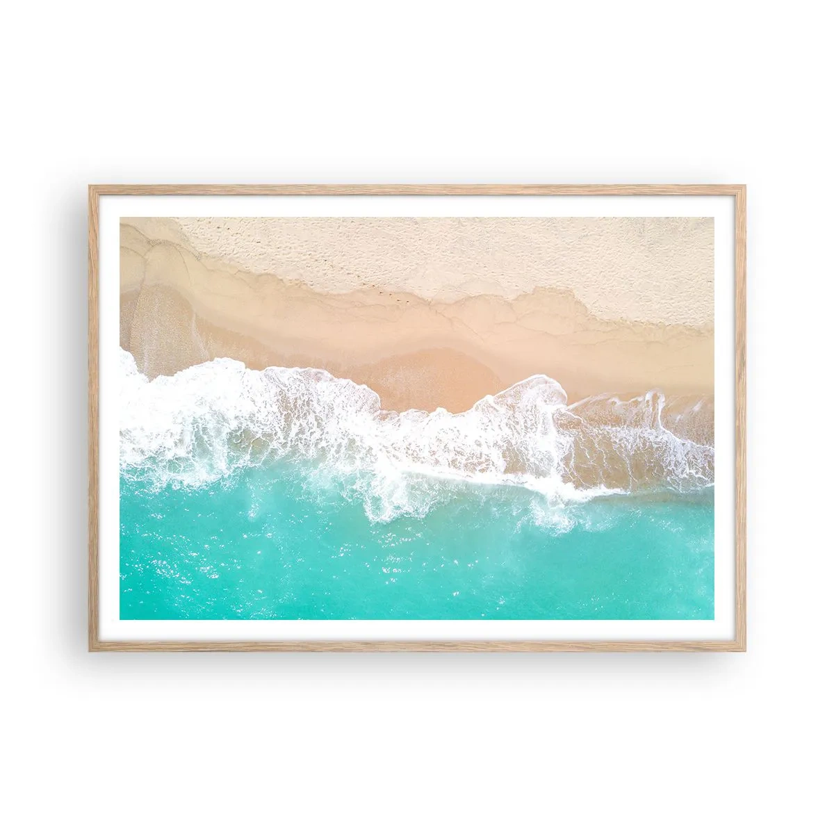 Plakát v rámu světlý dub - Mazlivý dotek - 100x70 cm