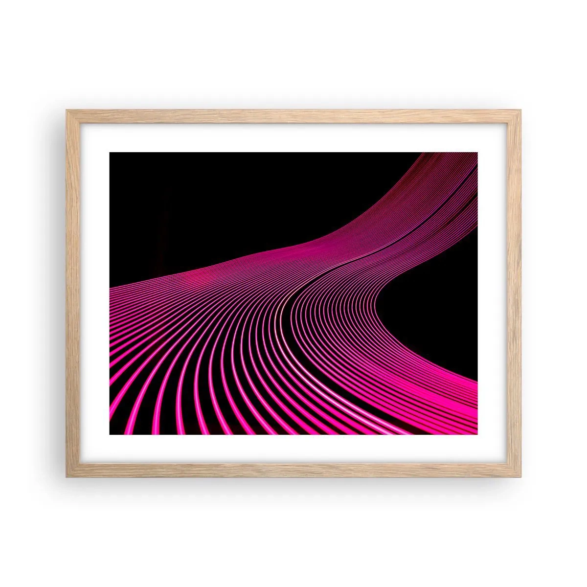 Plakát v rámu světlý dub - Alej světla - 50x40 cm