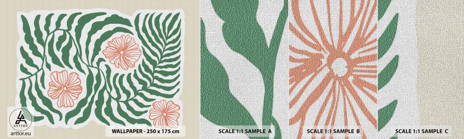 Vzor Fototapety Premium Canvas - Rozkvetlé v zeleni - Boho, Botanický, Květiny - 100x30 cm