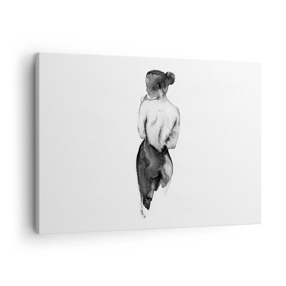 Obraz na plátně - Postava ženy zachycená jemným akvarelem - 70x50cm - Mizející svět - Moderní nástěnná dekorace do obývacího pokoje a ložnice ARTTOR