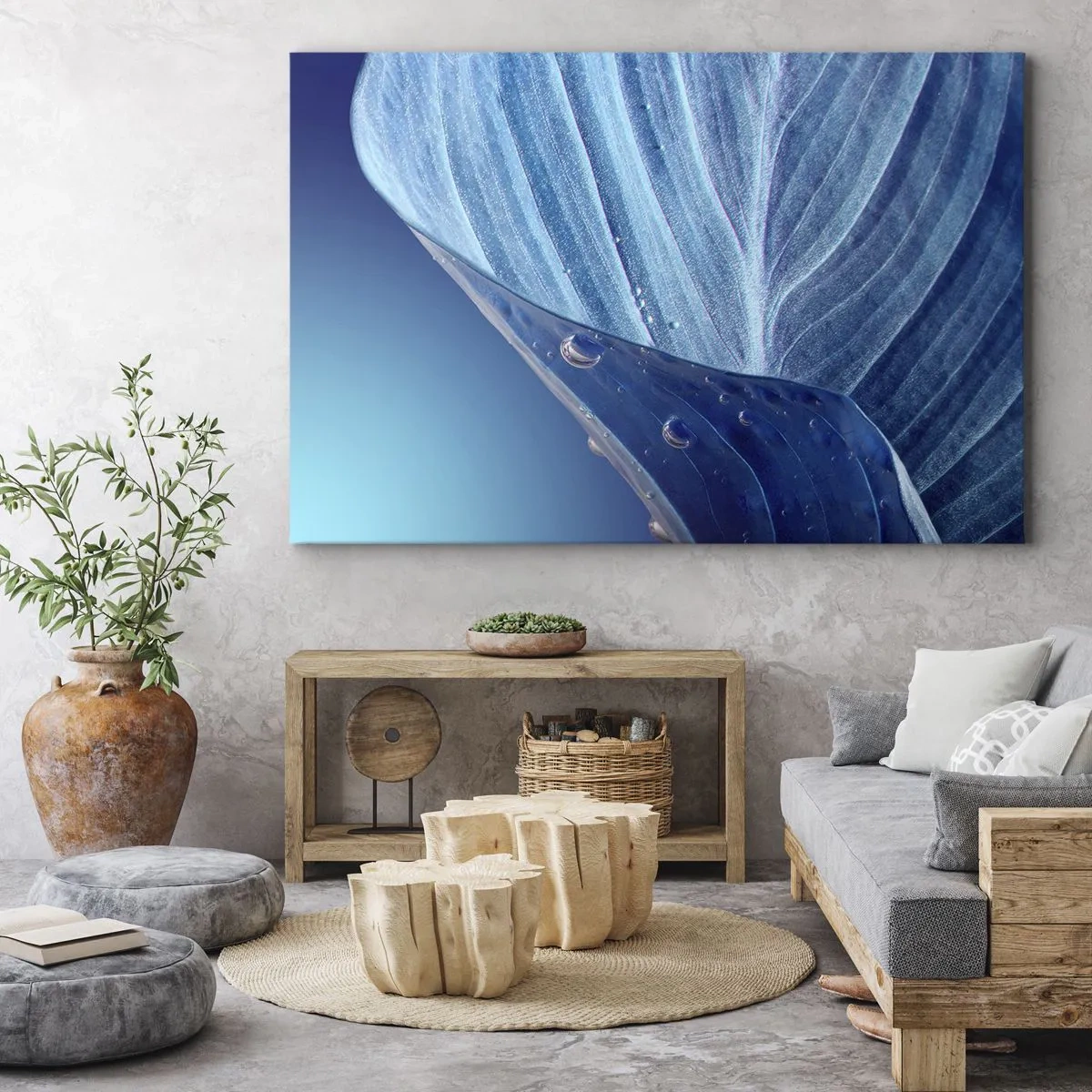 Obraz na plátně - Skryté kapky modři - 70x50 cm