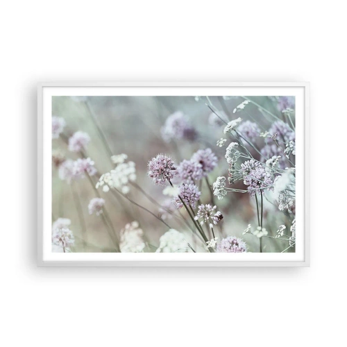 Plakát v bílém rámu - Sladké filigrány bylinek - 91x61 cm