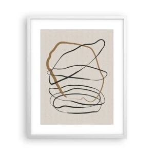 Plakát v bílém rámu - Kompozice – tanec ve smyčce - 40x50 cm