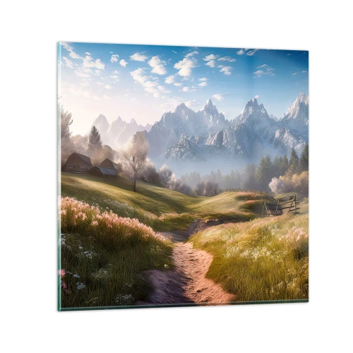 Obraz na skle - Idylické údolí - 60x60 cm