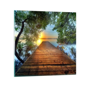 Obraz na skle - Nespěchej, posaď se - 70x70 cm