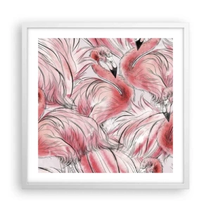 Plakát v bílém rámu - Ptačí corps de ballet - 50x50 cm