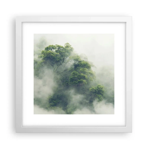 Plakát v bílém rámu - Zahalené mlhou - 30x30 cm