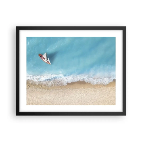 Plakát v černém rámu - Na hranici modré a zlaté - 50x40 cm