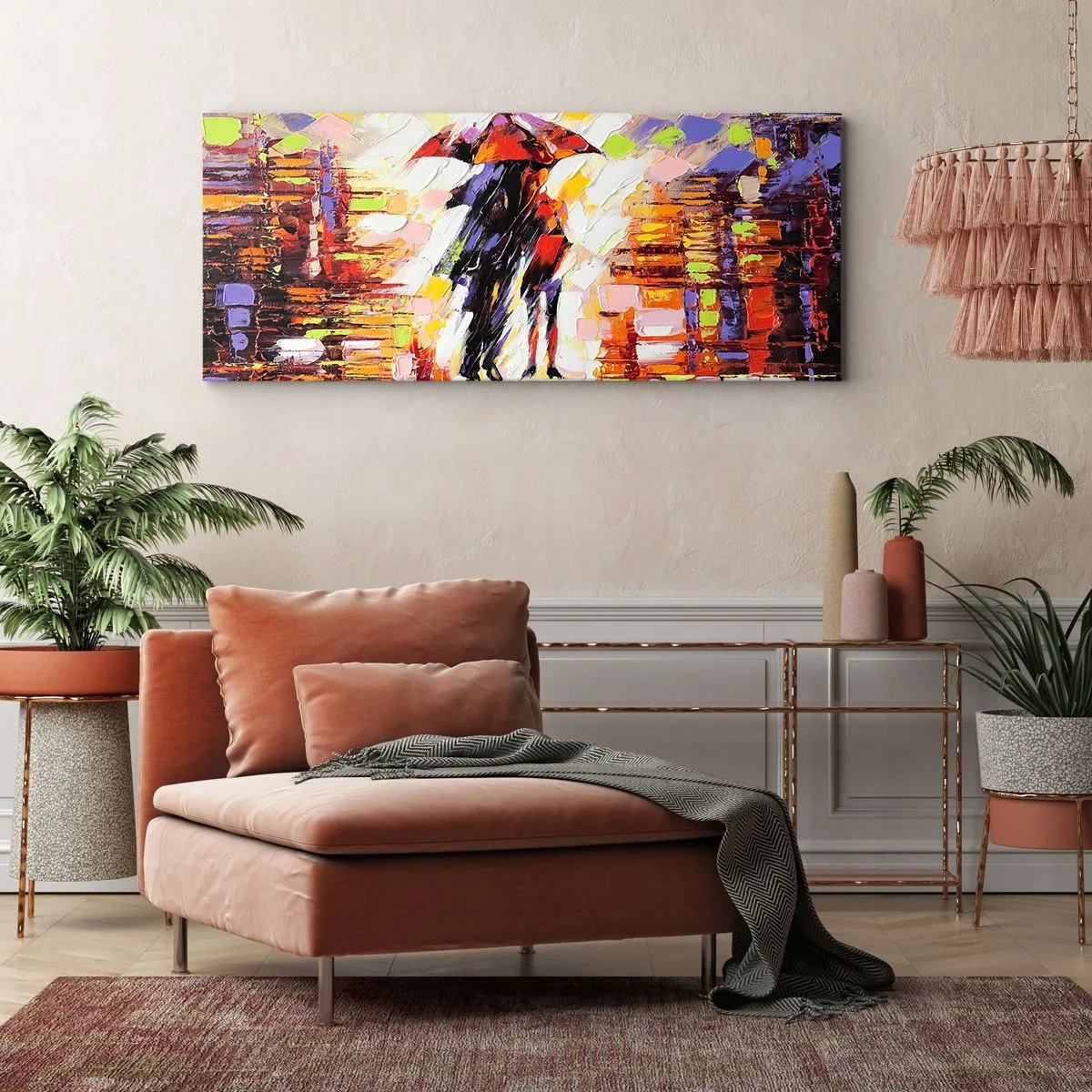 Obraz na plátně - Společně přes noc a déšť - 100x40 cm