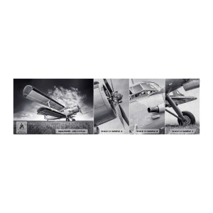 Vzor Fototapety Premium Sand - Okřídlený poutník - Letadlo, Letadlo, Černý a bílý - 100x30 cm