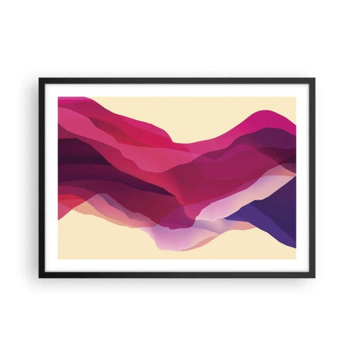 Plakát v černém rámu - Vlny fialové - 70x50 cm