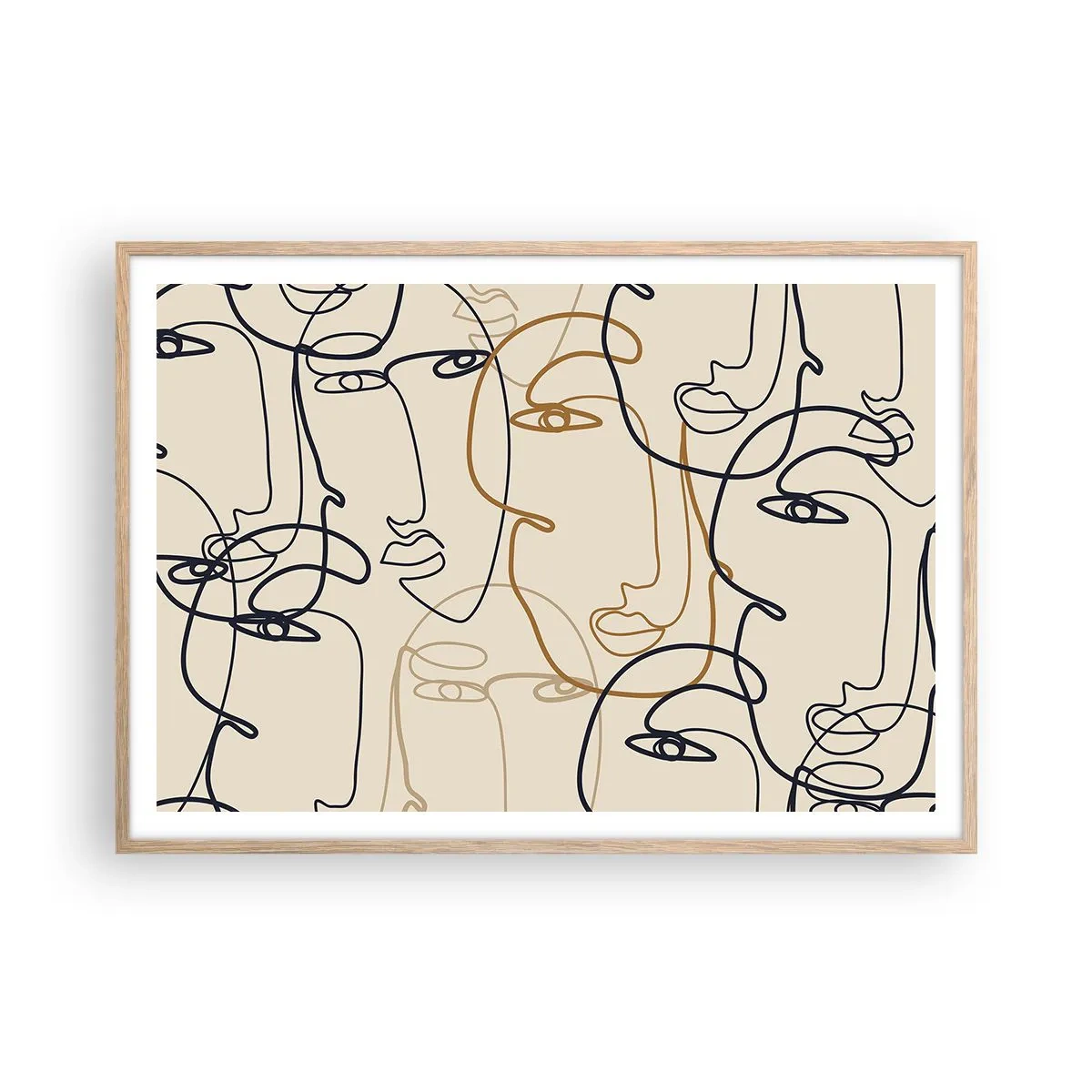 Plakát v rámu světlý dub - Portrét znásobený - 100x70 cm