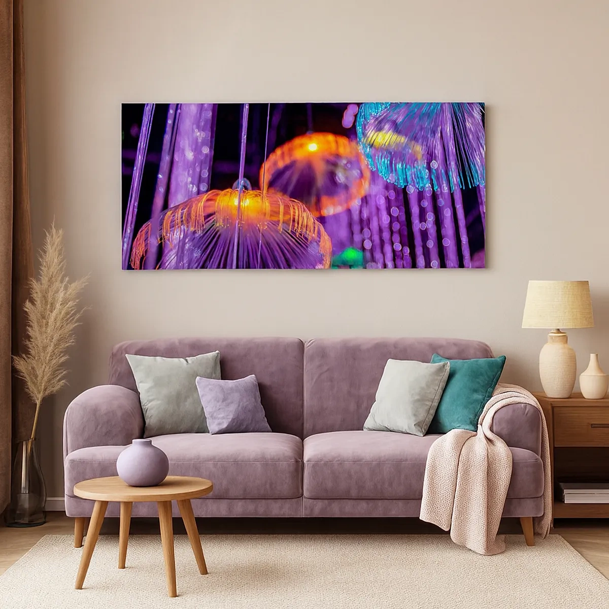 Obraz na plátně - Světelná fontána - 30x30 cm