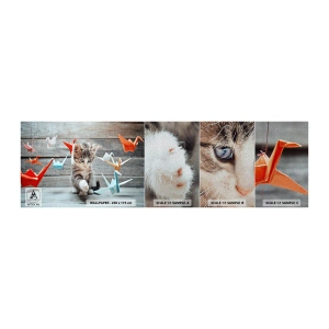 Vzor Fototapety Premium Sand - První lekce - Zvířata, Kočka, Origami - 100x30 cm